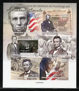 CENTRAL AFRICA  2023 160th ANN OF LINCOLN'S EMANCIPATION PROC IMPF SHEET MINT NH - Picture 1 of 1