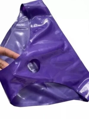 Latex Men's Briefs with front hole Expose penis Underwear 0.4mm - Image 1 of 3