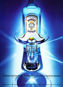 BOMBAY GIN AD #32 RARE 2000 OUT OF PRINT VINTAGE BY KARIM RASHID - Picture 1 of 2