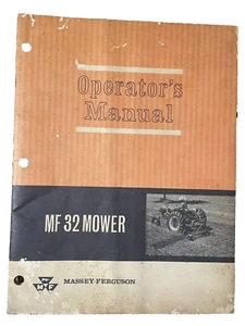 Massey Ferguson MF 32 Mower Operators Owners Manual 1970 Pics Graphics Vintage - Picture 1 of 9