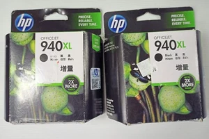 2 x Genuine HP 940XL Black High Yield Original Ink Cartridge 2200 Pages BB 2019 - Picture 1 of 6