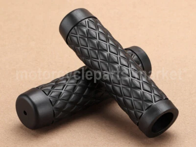 Black Rubber 1" Handle Bar Hand Grips TPV Torker For Harley Softail Road King - Image 1 of 4