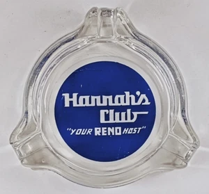 Cenicero de vidrio vintage Hannah's Club Your Reno Host. - Imagen 1 de 3