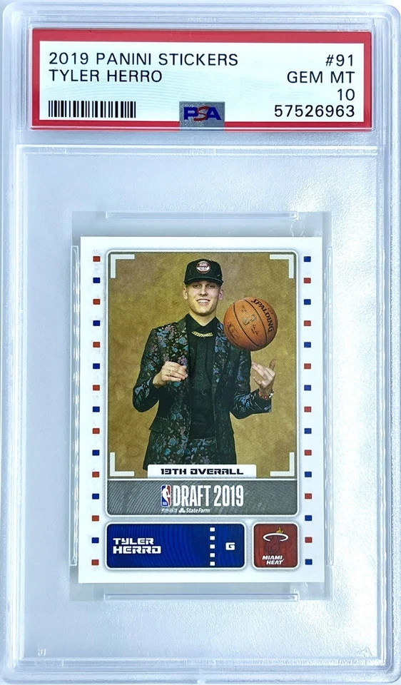 2019-20 Panini Tyler Herro Rookie RC Stickers PSA 10 GEM MINT Miami Heat 🔥📈 - Image 1 of 3