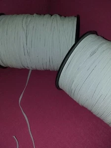 Weiße flache elastische Kordel 5 mm zum Nähen Schneiderei Schneiderei Masken - Bild 1 von 2