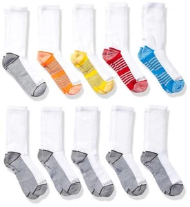 boys Half Cushion Casual Sock White Assorted Shoe Size 3-9 US - Picture 1 of 1