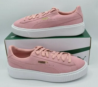 Puma Women Size 8.5 Suede Bridal Rose Pink Metallic Gold Platform Shoes Sneakers - Image 1 of 4