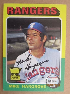 1975 TOPPS BASEBALL CARD #106 TEXAS RANGERS MIKE HARGROVE ROOKIE CARD - Imagen 1 de 6