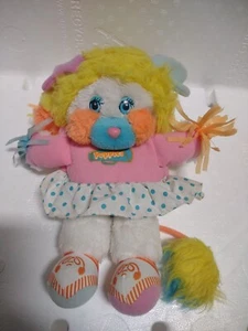 Vintage Popples Cheerleader Fakie Plush 12" Stuffed Animal Pom Poms Yellow Hair - Picture 1 of 12