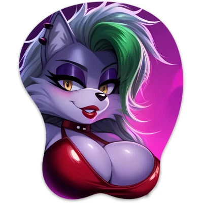 3D Mousepad Oppai Mouse pad with Wrist Rest Pain Relief Anime Manga pad Roxanne - Image 1 of 4