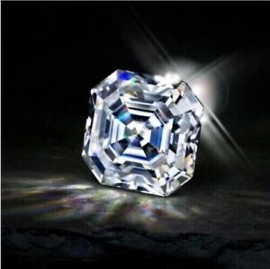 1 Ct Asscher Cut White Mossanite Diamond Natural VVS1 D Grade Certified