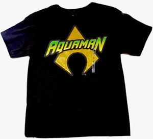 AQUAMAN Boy’s Medium Tee Black Short Sleeve DC Comics New w/ Tag 10-12 - Picture 1 of 4