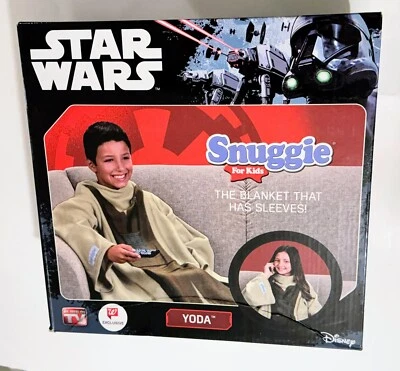 Disney Star Wars Yoda Snuggie Youth Kids Blanket with Sleeves Size 54" x 42" New - Image 1 of 4