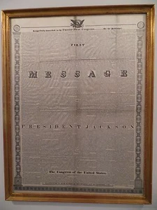 President Andrew Jackson 1829/30 First Message to Congress printed on SILK - Picture 1 of 2