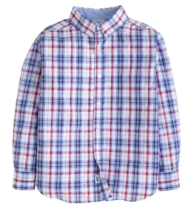 LITTLE ENGLISH Button Plaid Shirt - Gray Blue/Red - NWT Boy 10 - Bild 1 von 1