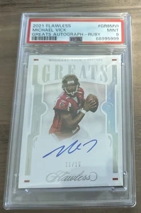 2021 Panini Flawless - Greats MICHAEL VICK #GR8-MVI Auto Ruby #ed/15 PSA 9 - Picture 1 of 1