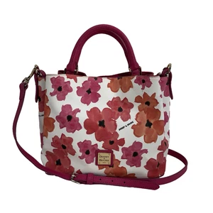 Dooney & Bourke Coated Cotton Pink Orange Bloom Small Brenna Crossbody Purse - Picture 1 of 15