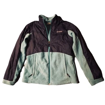 Chaqueta con cremallera azul polar/nylon Columbia para niñas talla grande 14/16 Foto 1 de 4