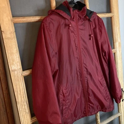 Totes Mujer Talla M 23x30 Granate Chaqueta de Lluvia Cremallera en Capucha Forrada de Vellón Cremallera Foto 1 de 4