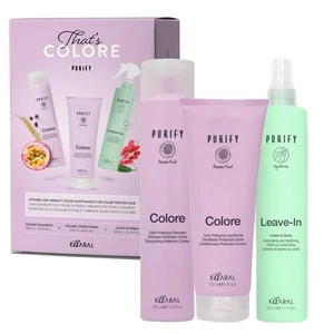 KAARAL Set Colore Purify Shampoo 300ml + Conditioner 250ml + Leave In Spray 300 - Imagen 1 de 1