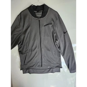 Nike Basketball Jacket Mens Large Gray Black Dri Fit Full Zip Pocket NBA Warm Up - Picture 1 of 9