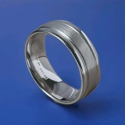 ALIANZA DE BODA PLATINO 950/ ORO BLANCO 18K AJUSTE CÓMODO 6,3 MM ANCHO TALLA 6,75 Foto 1 de 4