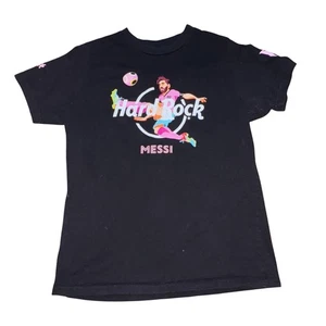 Hard Rock Cafe Youth 'Messi' Soccer Graphic T-Shirt-Black-XL-GUC - Picture 1 of 5