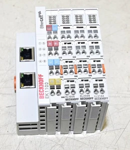 Acoplador EtherCAT + EK1100 EL1008 EL2008 EL3184 montaje DIN Beckhoff - Imagen 1 de 2