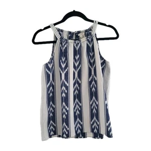 Top halter sin mangas a rayas azules y blancas talla 4 algodón J.Crew para mujer - Imagen 1 de 6