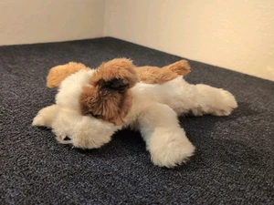 TY Classic 1998 PARCHES BEBÉ 12" Cachorro Perro Crema Marrón Peluche Peluche - Imagen 1 de 8