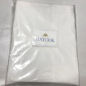 Matouk Sierra Hohlsaum Elfenbein King flaches Laken 350 Fadenzahl Baumwolle Perkal - Bild 1 von 3
