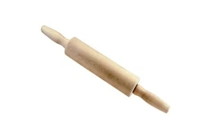 2 x ROLLING PIN REVOLVING MINI BEECHWOOD SMALL ROLLING PIN FOR KIDS PLAY 24cm - Picture 1 of 4