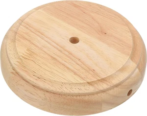 5.5" X 1.3" Wooden Lamp Base, round Solid Wooden Base Wood Desk Lamp Display Sta - Picture 1 of 12