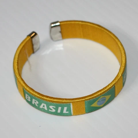 Brazil Flag World Cup Soccer Football Yellow Bracelet One Size Cover