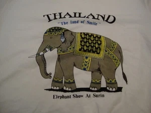 Thailand Elephant Show Surin Land of Smile White T Shirt M - Picture 1 of 2