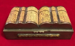 Vintage antike chinesische Emaille Cloisonné Schatulle ungewöhnliche Form Top Zustand - Bild 1 von 8