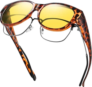 Fit over Glasses Polarized Sunglasses for Women & Men, Stylish Cat Eye - Picture 1 of 12
