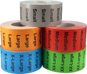 Color Coded Size Strip Labels Bulk Pack 1.25 x 5" - Picture 1 of 1