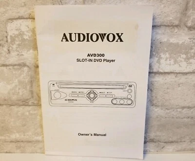 Audiovox AVD300T AVD 300T Car Mobile Slot In DVD CD MP3 Player Owner's Manual - Image 1 of 4