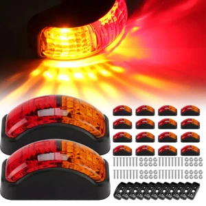 16x Amber Red LED Clearance Side Marker Light Truck Trailer Lorry Caravan Lamp - Picture 1 of 14