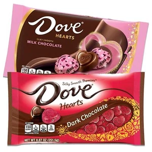 Valentines Day Chocolate Heart Promises Variety 2 Pack- Dove Milk Chocolate Hear - Picture 1 of 1