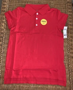 NWT Girls OSHKOSH B’GOSH Red Schooll Stretch Uniform Shirt T-shirt - size 8 - Picture 1 of 3