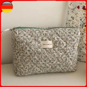 Koreanische Kosmetiktasche mit Blumenmuster, weiche Baumwolle, Kosmetik-Organize - Bild 1 von 11