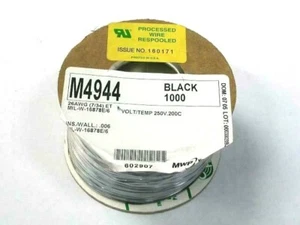 5 metri (5M)-Manhattan/CDT M4944 26AWG Filo TFE Cooper placcato a slitta - Nero - Foto 1 di 4