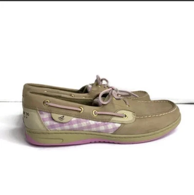 Zapatos sin cordones Sperry Topsider para mujer púrpura con lentejuelas de guinga de cuero talla 10 Foto 1 de 4