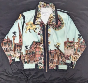 Vintage GALLERY Sport Full Zip Windbreaker Jacket Small Abstract Art AOP - Picture 1 of 10