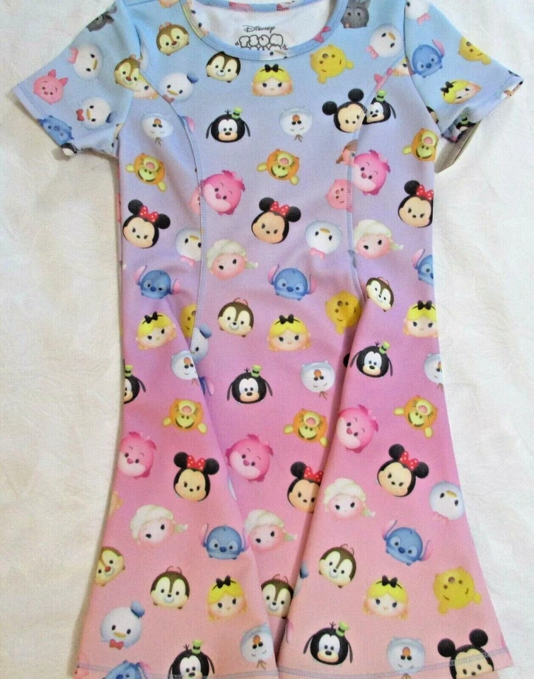 Disney Tsum Tsum девочки платье персонаж печати L 10-12 новый с Ярлыками - Изображение 1 из 4