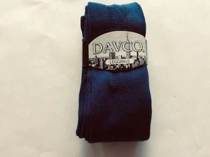 1 PAIR WOMENS RIBBED LEGGINGS * SZ M/L* PEACOCK (DEEP) BLUE * BY DAVCO *NIP * - Picture 1 of 2