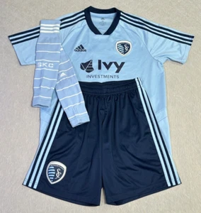 Kit de pantalones cortos de uniforme azul Adidas MLS Sporting KC Kansas City #6 talla M - Imagen 1 de 19
