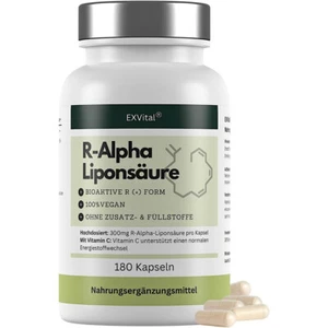 R-Alpha-Liponsäure 180 Kapseln, 300 mg, hohe Bioverfügbarkeit von EXVital - Bild 1 von 9